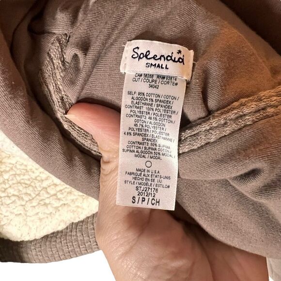 Anthropologie Splendid tan knit cream sherpa open front cardigan REVERSIBLE S - Picture 4 of 7